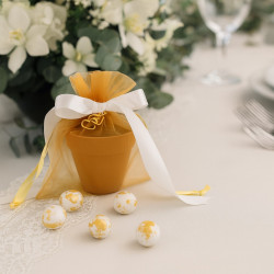 Μπομπονιέρα Γάμου - Γλαστράκι με Διπλή Καρδιά και Σπόρους Εντελβαις Μπομπονιέρα Γάμου - Γλαστράκι με Διπλή Καρδιά και Σπόρους Εντελβαις