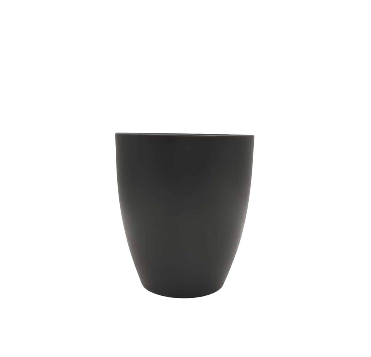 Anthracite ceramic orchid planter, side view