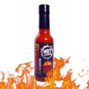 Trinidad Scorpion hot sauce 148 ml with flames