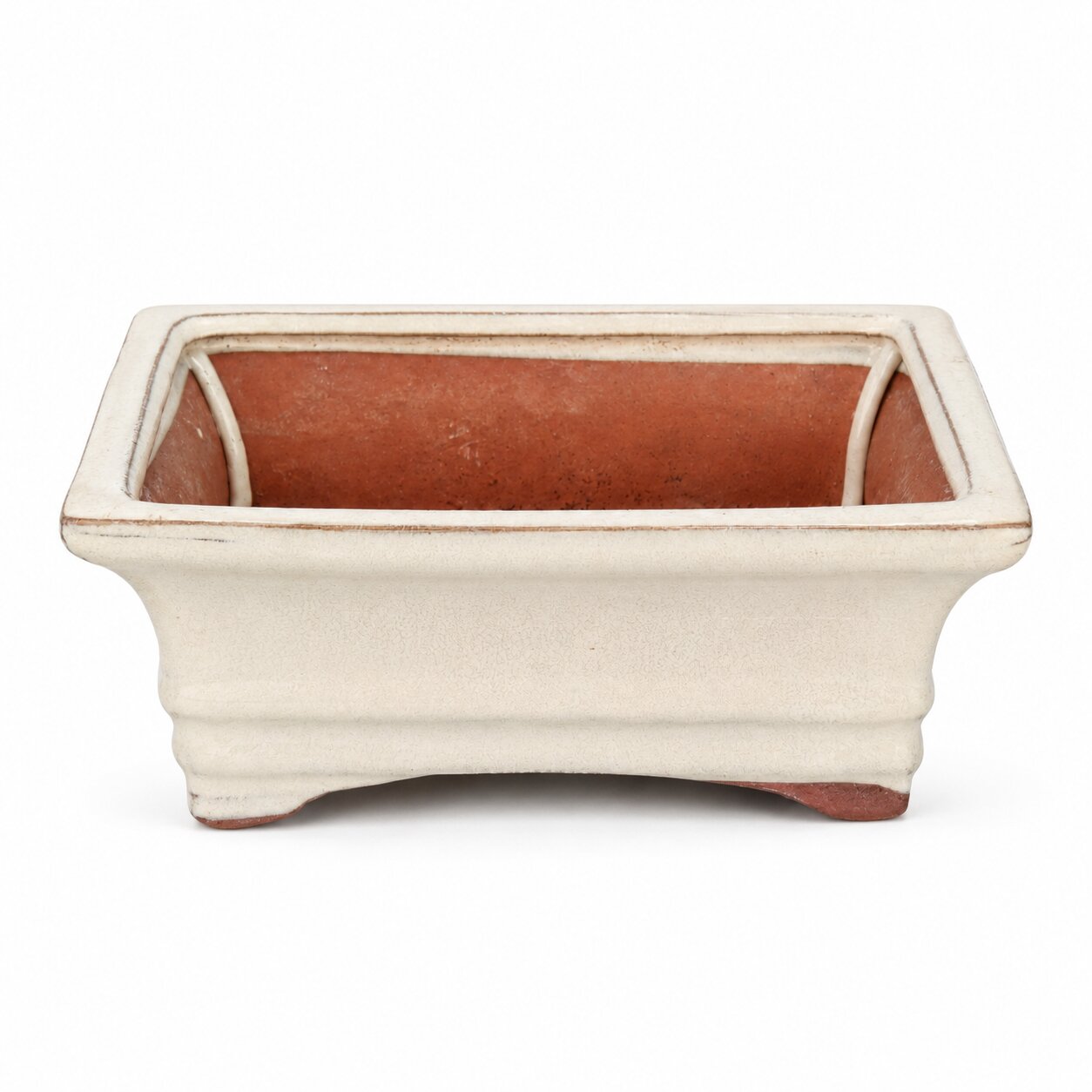White rectangular bonsai pot 15.5x12x7 cm