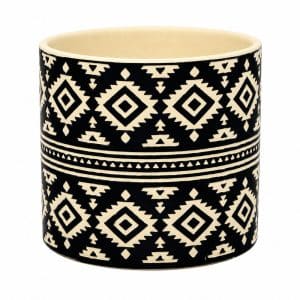 Κασπώ Boho μαύρο-μπεζ με γεωμετρικό σχέδιο, ύψος 6,5 εκ.